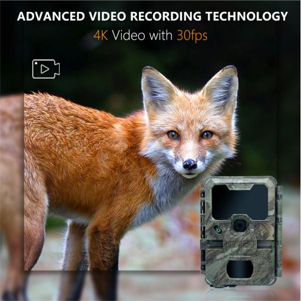Камера с небольшим размером KW788 0.1s Ответ 32MP четкое изображение 4K видео водонепроницаемость IP67 до 512GB для наблюдения за дикой природой