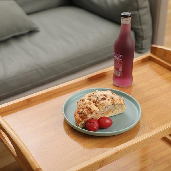 Прямая персонализированная логотип 3 уровня острова тележки для отеля с бамбуковым материалом и колесами