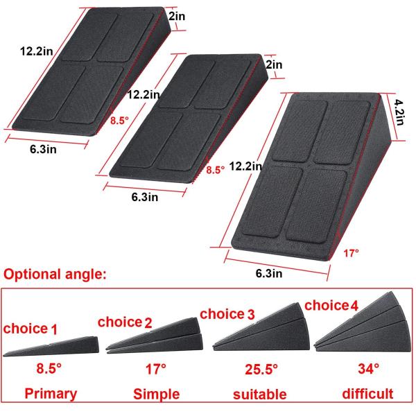 EPP Yoga Wedge Stretch Slant Board Non Slip 3 pcs Adjustable Squat Ramp Squat Wedge Block Squat Wedge for Heel Elevated