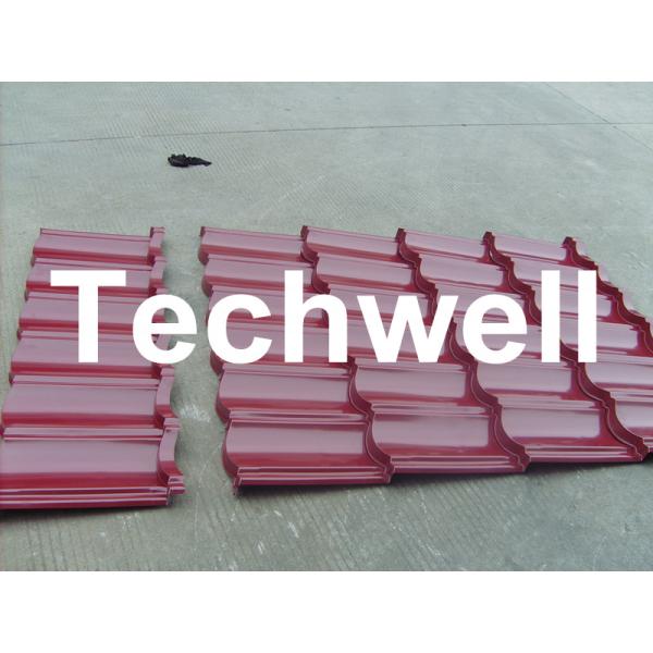 Double Press Step Tile Roll Forming Machine With PANASONIC PLC , Touch Screen , HRC 50 - 60