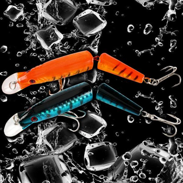 5 cores 11CM/9.20g 6# Ganchos 3D Olhos isca de plástico camada de natação completa Multi articulado isca de pesca
