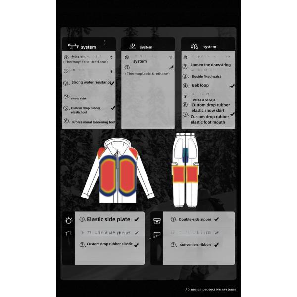 Windstopper Material Professional Ski Pant with Reflective Lines and Windproof Feature