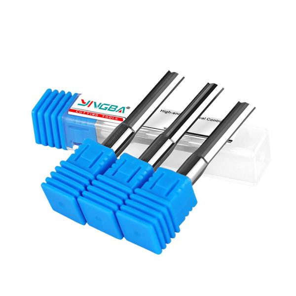 Fresa recta de dos ranuras con vástago de acero de tungsteno de 8 mm con revestimiento personalizado YingBa para grabado CNC y corte de madera, soporte OEM