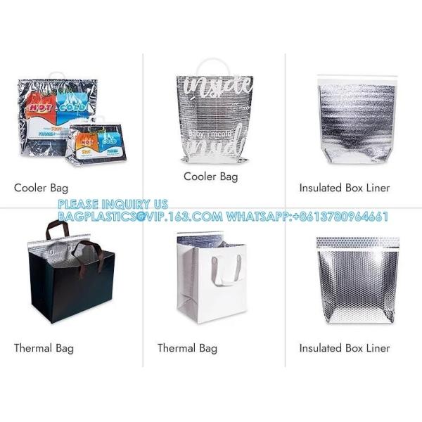 Self Adhesive Seal Aluminum Foil Thermal Bag Hot Food Delivery Cooler Bag Heat Insulated Box Liner