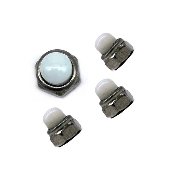 OEM Stainless Steel Nuts SS304 / 316 Hexagon Domed White Nylon Cap Nuts