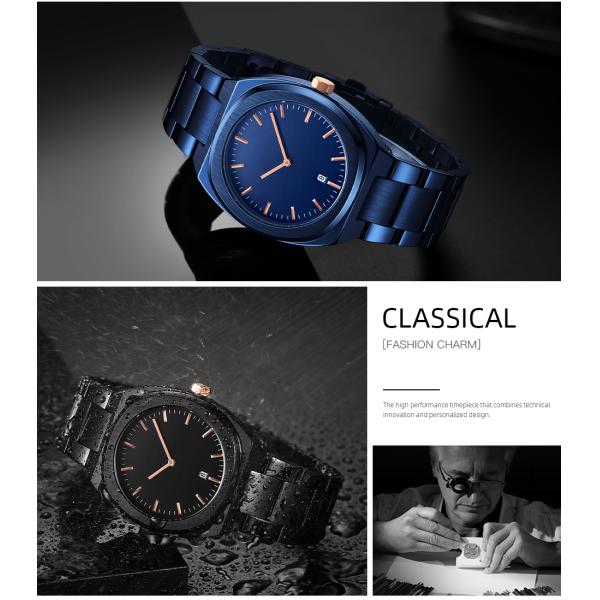 3Bar Waterproof Stainless Steel Back Base Metal Bezel Japan Movt Watch