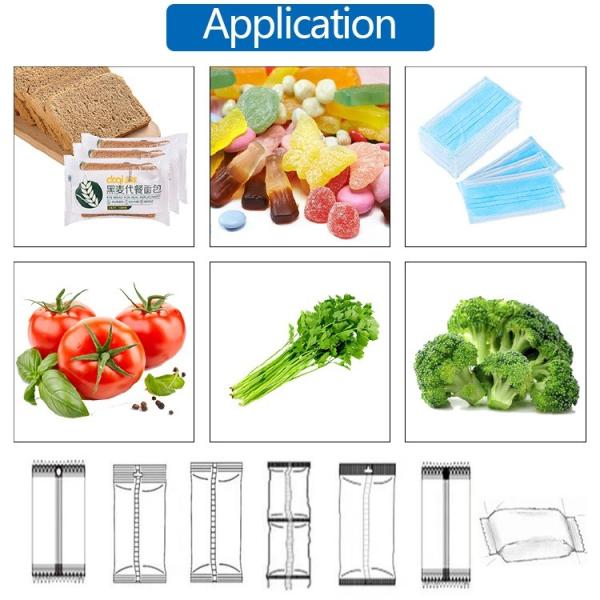 High Speed Pillow Type Packaging Machine for Food Cookies Biscuits and Chocolate Bars