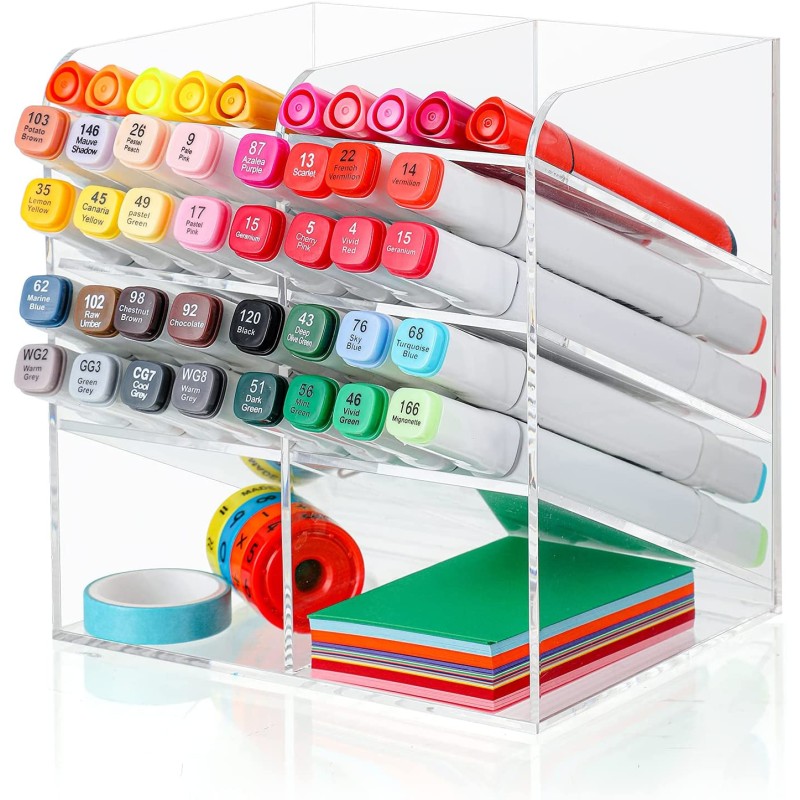 Acrylic Transparent Display Shelf Three-Layer Rectangle for Office and Household Book Pen Storage for Jewelry Display