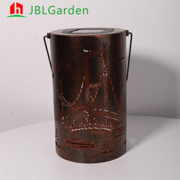 Lâmpadas de jardim de exterior impermeabilização Corten aço luzes de exterior rústico vermelho