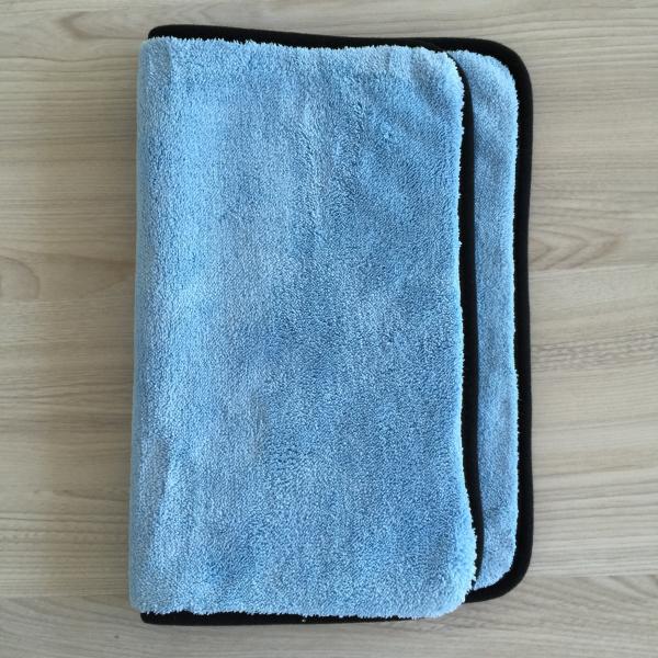 Полотенце ткани ватки коралла Микрофибер супер толстое для ткани чистки автомобиля с черным краем Бордуре