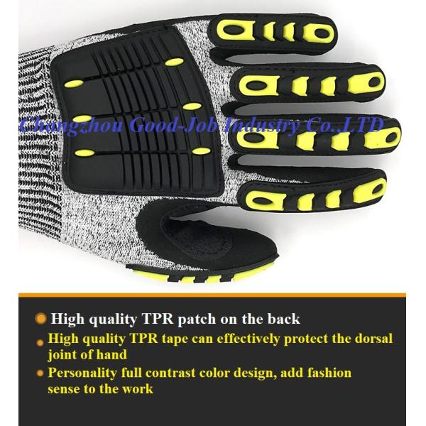 Нитрил Sandy удара месторождения нефти HPPE покрывая удар TPR анти- отрезал устойчивые перчатки