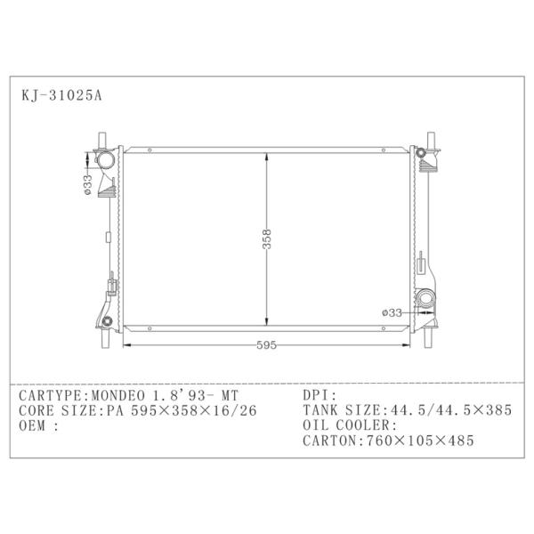 The Goods For Ford Aluminum Radiator , MONDEO 1.8 ' 1993-