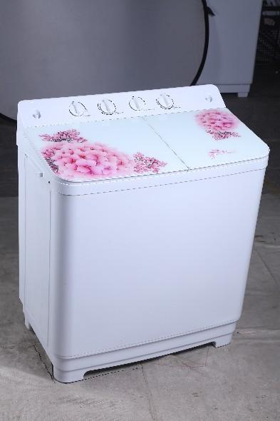 Lightweight  Stackable Large Capacity White 2 Tub Washing Machine With Shapes Knobs 830*535*970