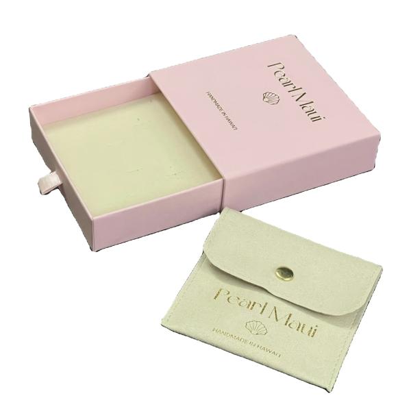 Elegant Paper Drawer Jewelry Box and Microfiber Pouches for Your Jewelry