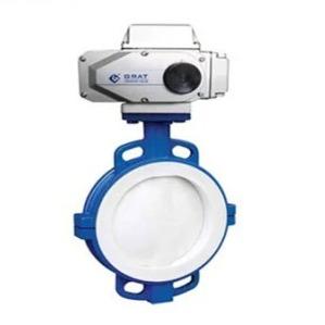 Fluorine Centre Sealing Electric Flange Connection Butterfly Valve AC220V DIN Standard