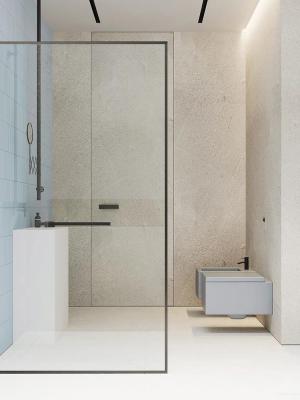 ISO9001 8mm Wet Room Glass Panel Narrow Frame Bathroom Glass Door