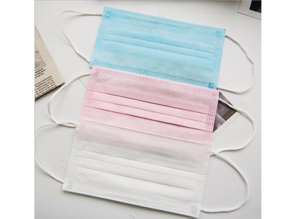 Blue Disposable Face Mask Antivirus 3 Ply Non - Woven OEM Available Low Breathing Resistance