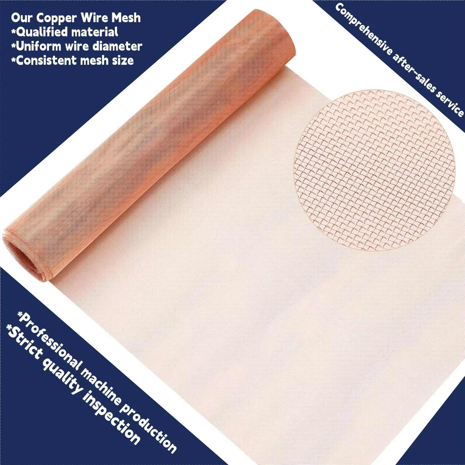 Wholesale Copper Wire Mesh 8-120 Mesh with 0.10-0.80mm Wire Diameter for Industrial Filtration Applications