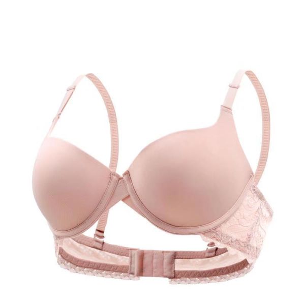 Women's Underwire Push-Up Bra Adjustable Straps Breathable Knitted Everyday Style with Lace Decoration Bra for Women
