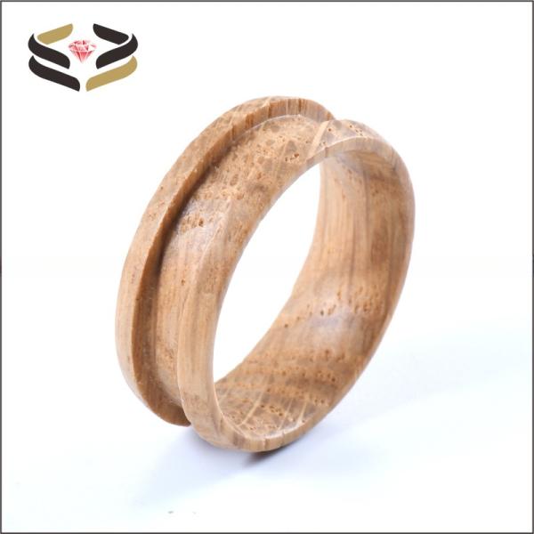Anillos de madera maciza de tipo religioso de 6 mm y 8 mm para incrustaciones
