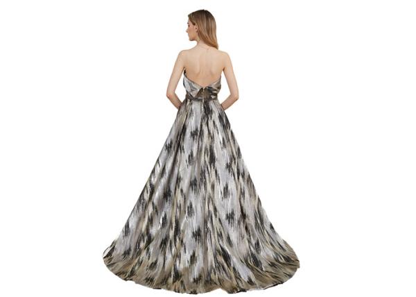 Strapless Ladies Sleeveless Evening Dress / European Style Party Wear Gown