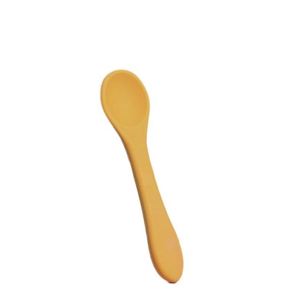 Self Feeding Baby Forks Spoons And Fork silicone Teether OEM With Size Is 14.4x3.7x2.5 Cm And Weight Is 25 Gram