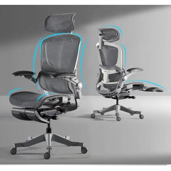 Customized Boss Swivel Office Chair with Adjustable Footrest and Aluminum Metal Armrest