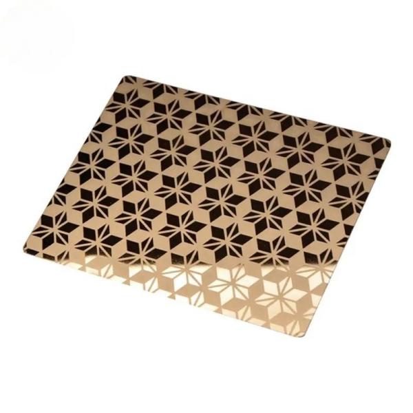 Customized Etched Patterned Stainless Steel Sheet PVD Colored SS Decorative Metal Plate