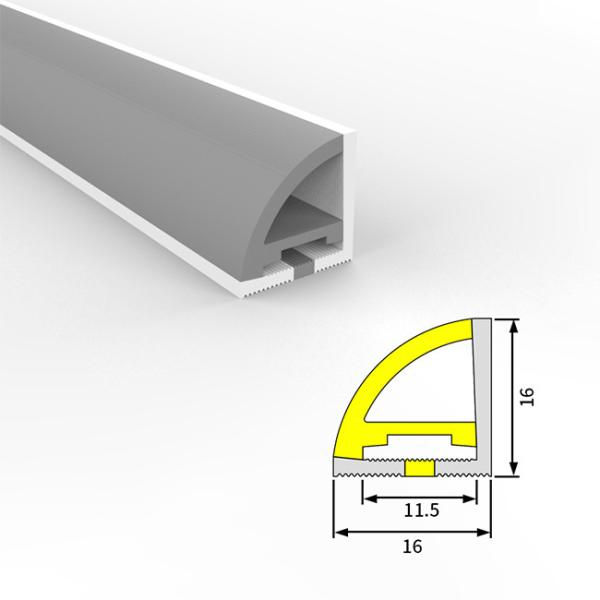 Luz de neón en forma de abanico tubo de silicona 16 * 16mm luz positiva IP67 impermeable personalizado