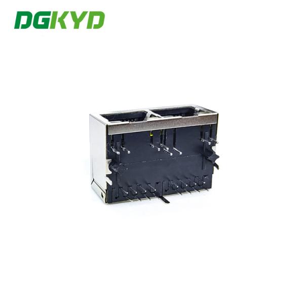 O soquete 1x2 de DGKYD112B002AA2A1D3 Rj45 move 8P8C 100M Integrated Filter Connector protegeu o soquete com luz do diodo emissor de luz