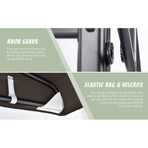 Outdoor Patio Swing Chair with Weather Resistant Steel Frame, Adjustable Canopy, Removable Cushion and Pillow