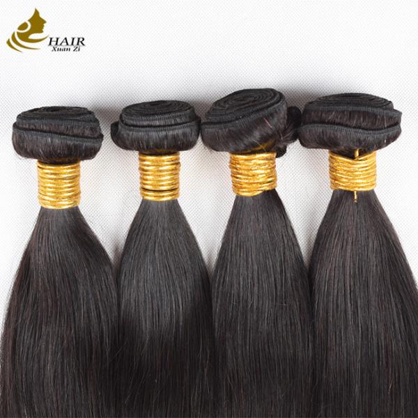 Straight Remy Brazilian Human Hair Bundle Weft With 13*4 Lace Frontal Closure