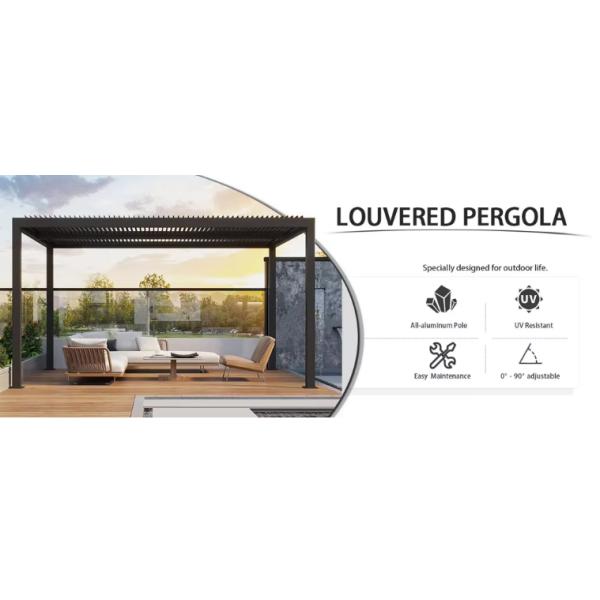 Customised Outdoor Garden Patio Motorised Retractable Roof Bioclimatic Pergola Outdoor