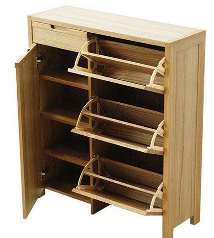 Costom Made Oak Particle Board Shoe Rack 18mm Standard Thickness OEM Acceptable
