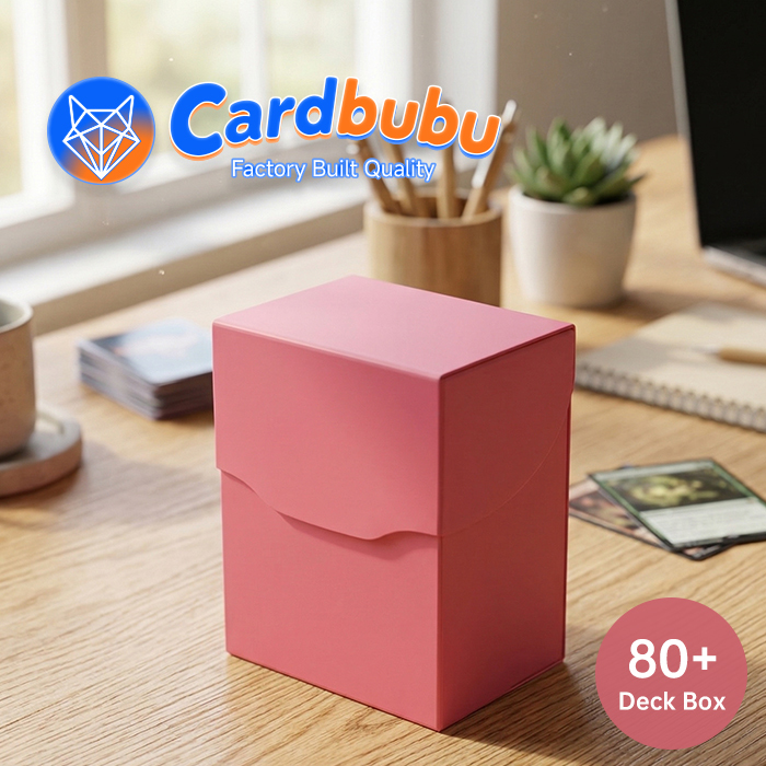 Rose Pink Plastic Deck Box Secure Lock Waterproof Trading Pokemon Card Storage