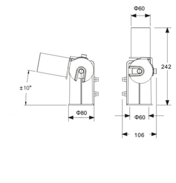 Небольшой размер поляка IP67 60mm привел светлый цвет черноты Odm переходника