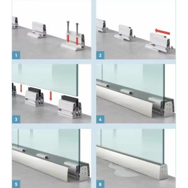 CCC U Shape Led Aluminum Channel Commercial Glass Handrail Base Profiles