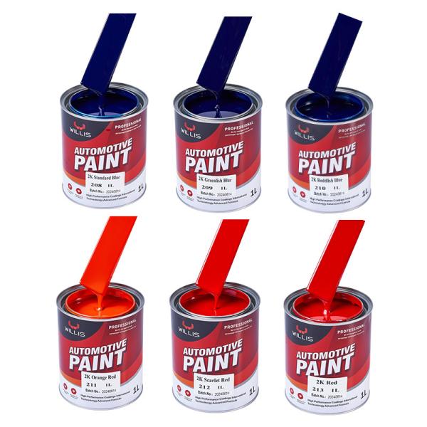 Duas componentes Anti Amarelecimento Vermelho 2K Solid Paint Auto Refinish Paint
