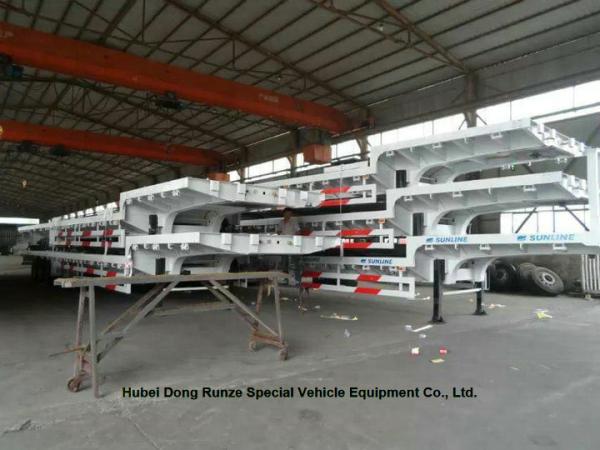 Flatbed Container Trailer  3 axle  for container Loading capacity 40 ton ,60ton,80Ton