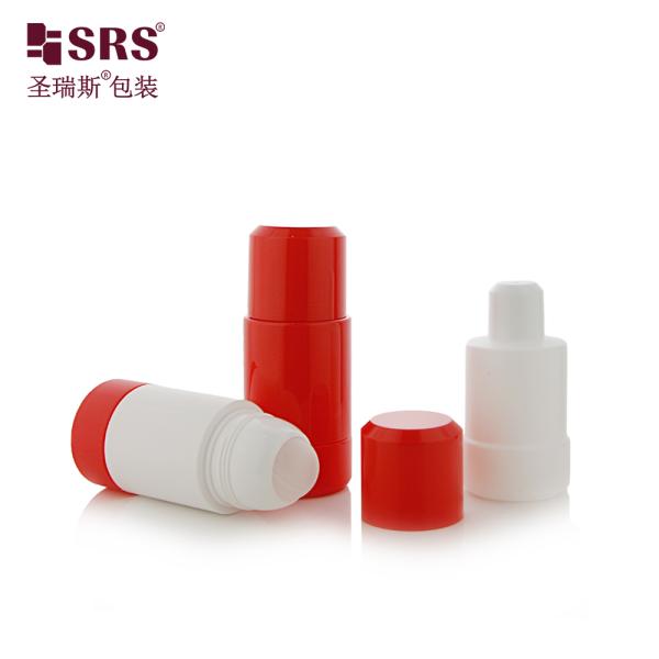 Plastic PP Body Deodorant Refillable Roll On Bottle Replaceable Red 75ml