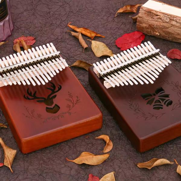 17-KEY Kalimba Wooden Thumb Piano for Kids and Adults Beginners Portable Music Box Customizable Logo Gift