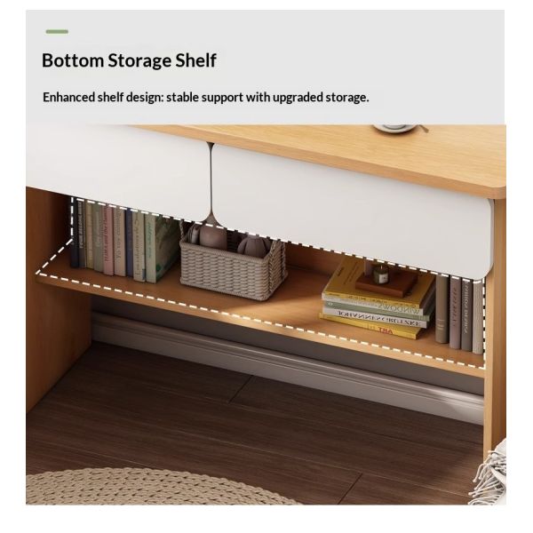 Wholesale Space-Saving MDF Home Office Computer Desk with Double Drawers and Integrated Shelf for Small Space Bedroom Study