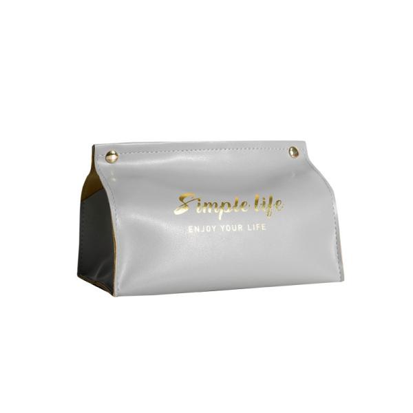 Gray Luxury Nordic House Table PU Leather Tissue Box Carinhosos Mini Car Napkin Holder
