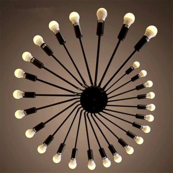 Black Staircase Pendant Lamp Multiple Retro lustre Led loft Pendant Lamp Home E27 spider lamp(WH-VP-98)