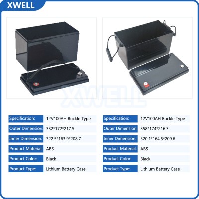 12V100Ah/120Ah/150Ah/160Ah/180Ah Waterproof ABS Battery Housing | Shockproof & Portable Battery Enclosure