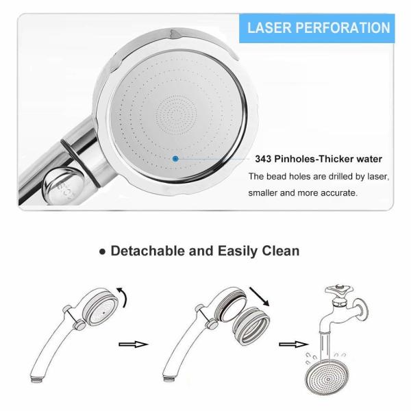 JK-2800 China sanitary ware factory supply three functions high water pressure hand shower chorme plated
