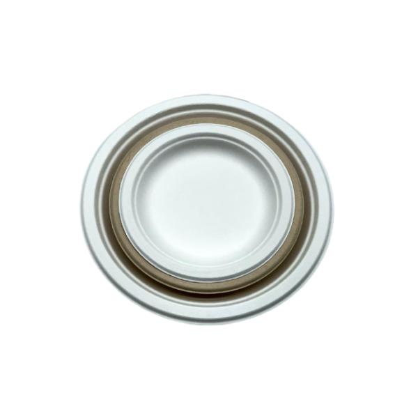 Eco Friendly 6 Inch 50pcs/Bag Sugarcane Fiber Plates