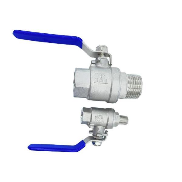 Stainless Steel 2PC Female and Male Thread Ball Valve for Straight Through Type Channel