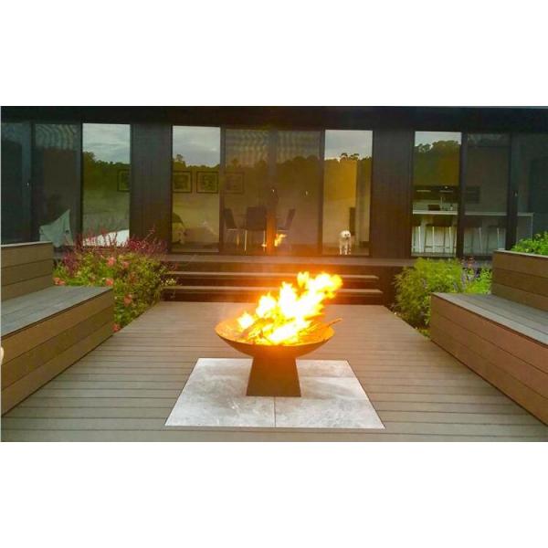 80cm Backyard Rusty Metal Fire Bowls Corten Steel Wood Burning Outdoor Fire Pit