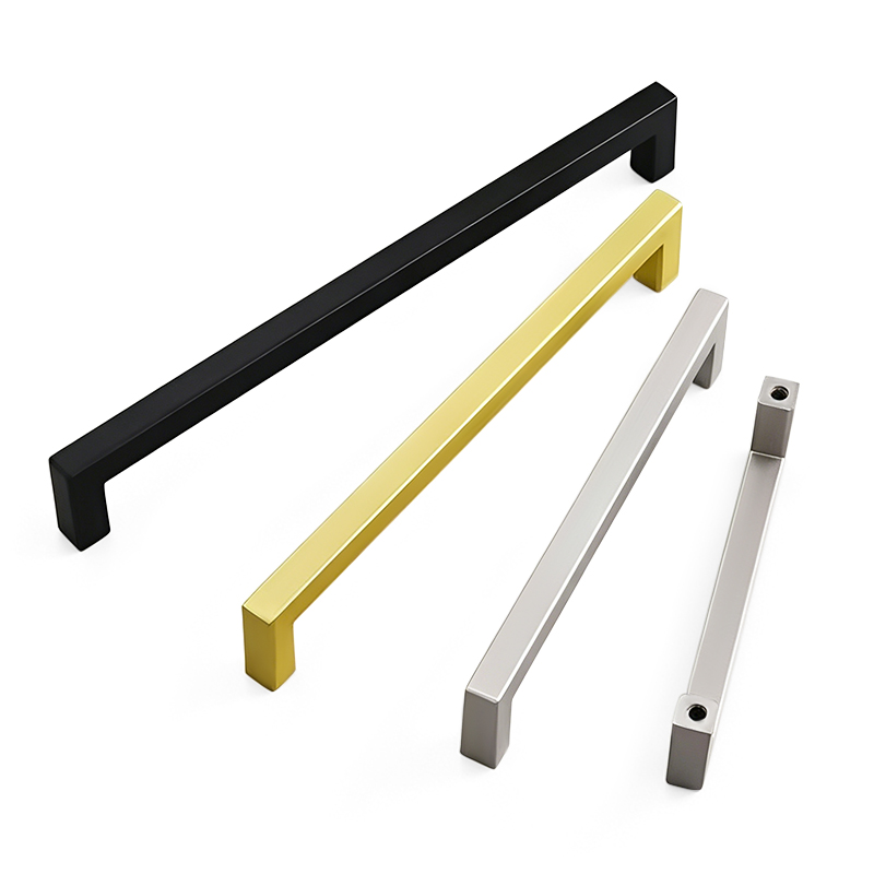 Modern Minimalist Customized Die-cast Stainless Steel square Handles for Cabinet Wardrobe Door and Drawer Furniture Hardware